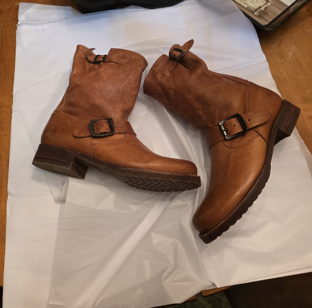 Frye Leather Buckle Boots (9)